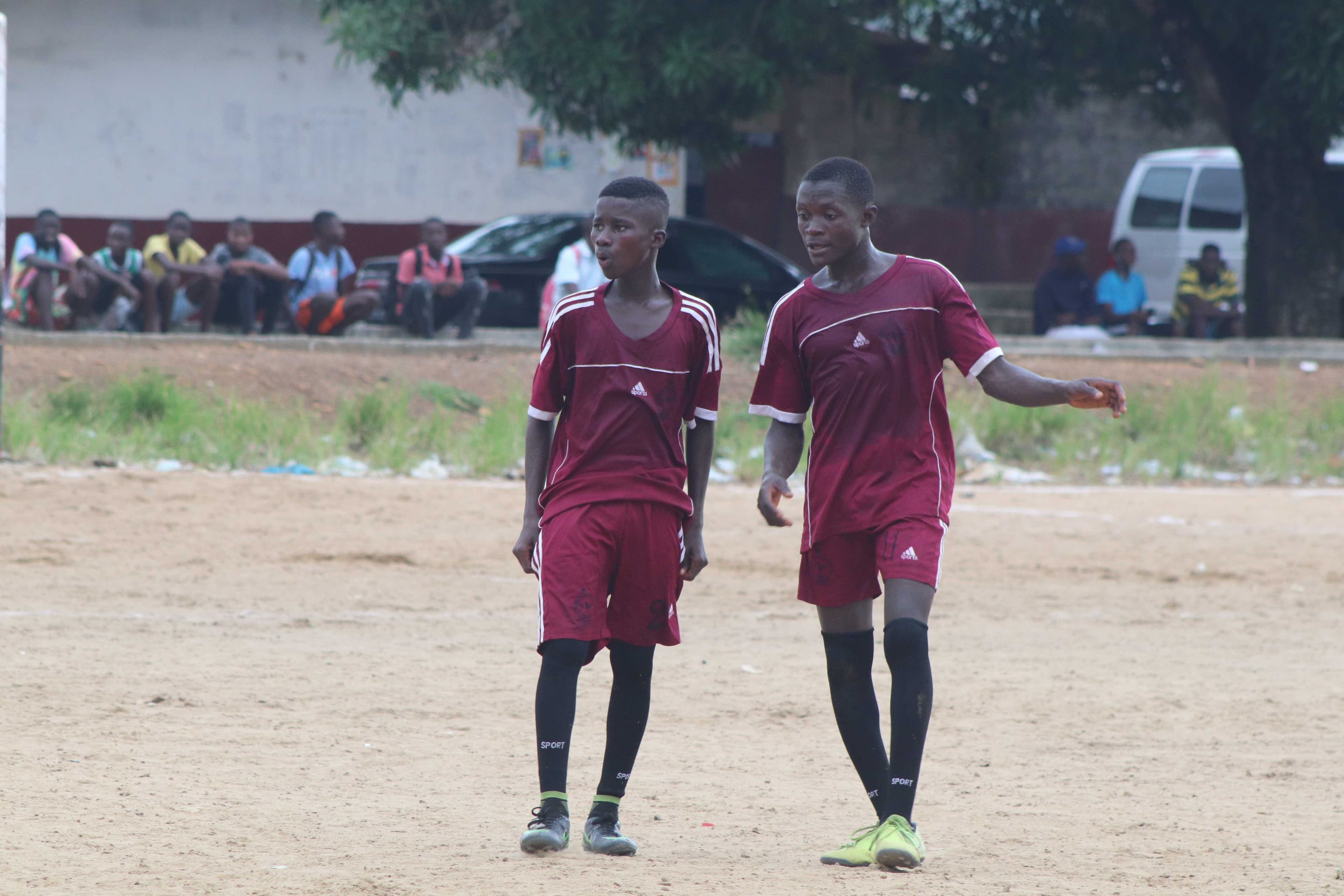 Youth football training session