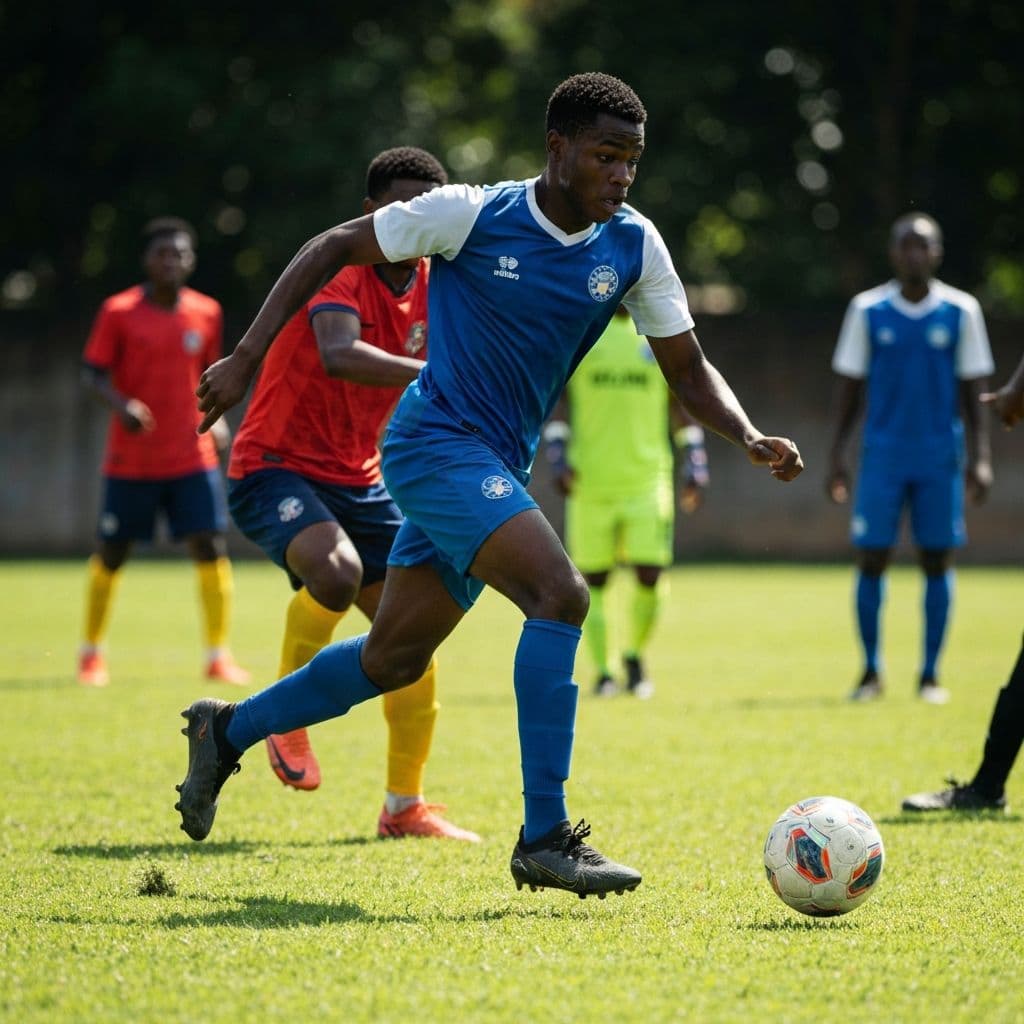 Youth football training session